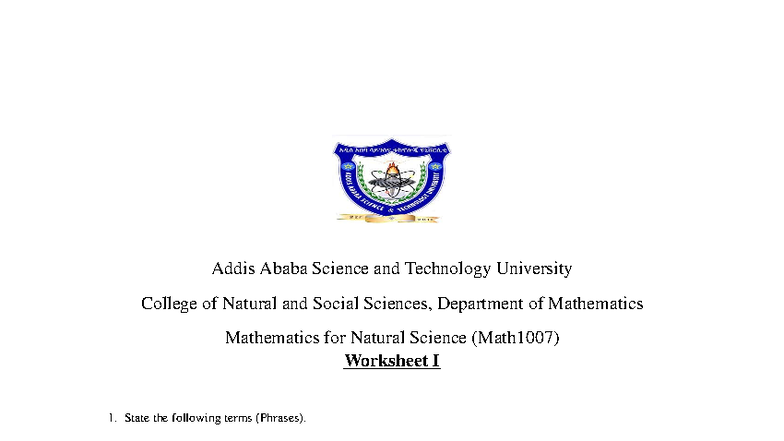 Math1007: Worksheet I - Propositions and Truth Values - Studocu