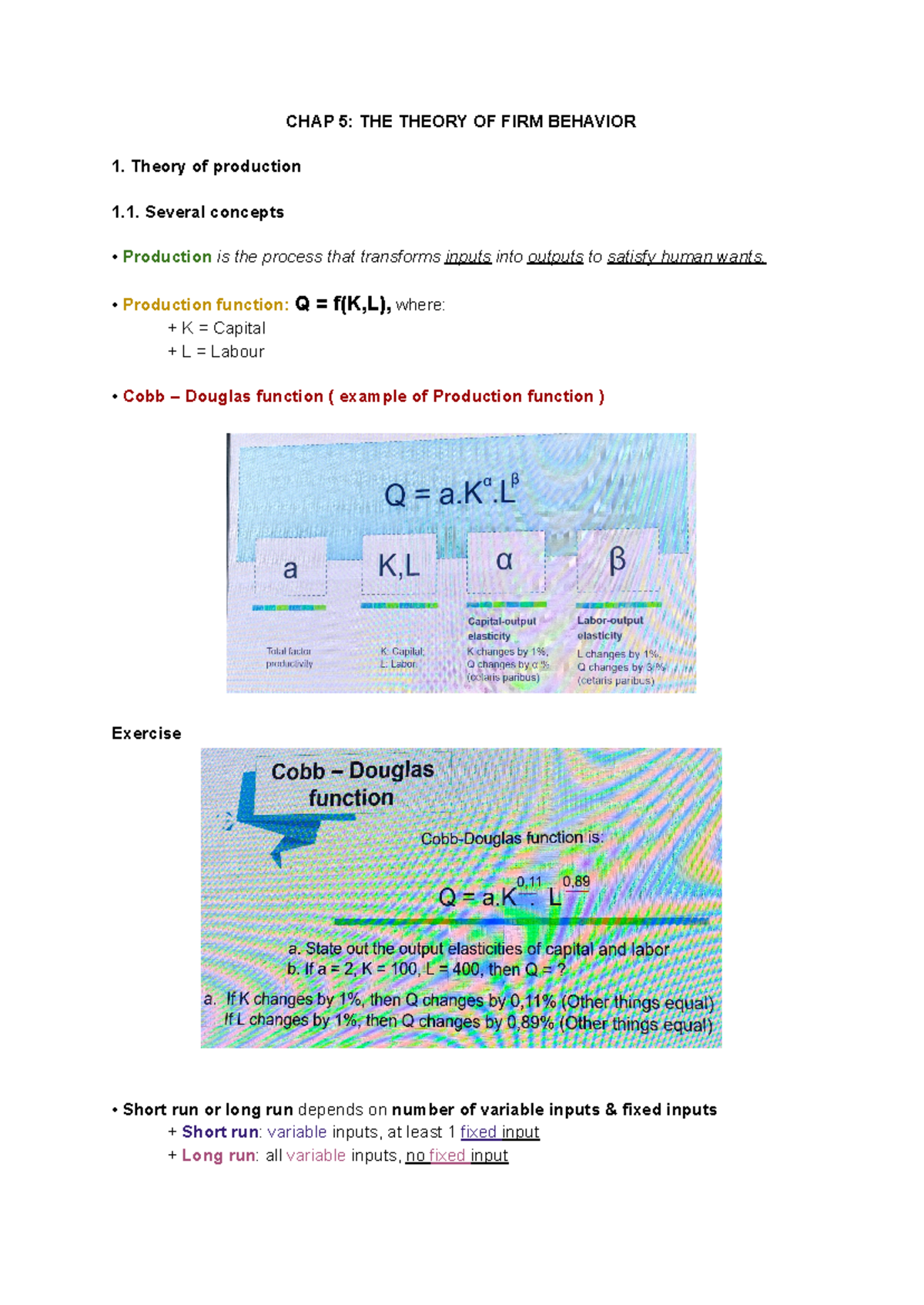 Chap 5 - Theory of Firm Behavior: Production and Profit Analysis - Studocu