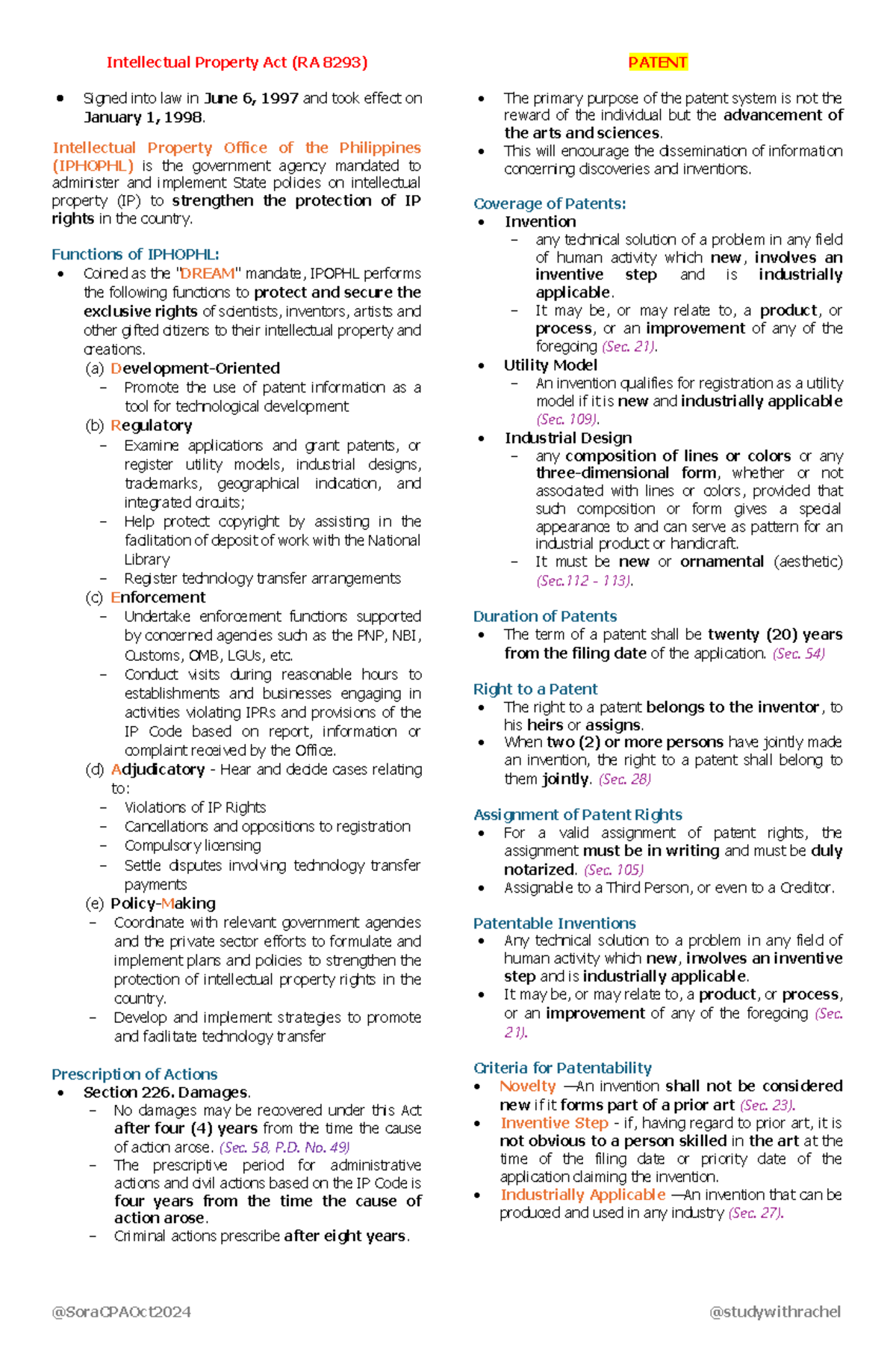 RFBT.08a Updated Overview of the Intellectual Property Act (RA 8293 ...