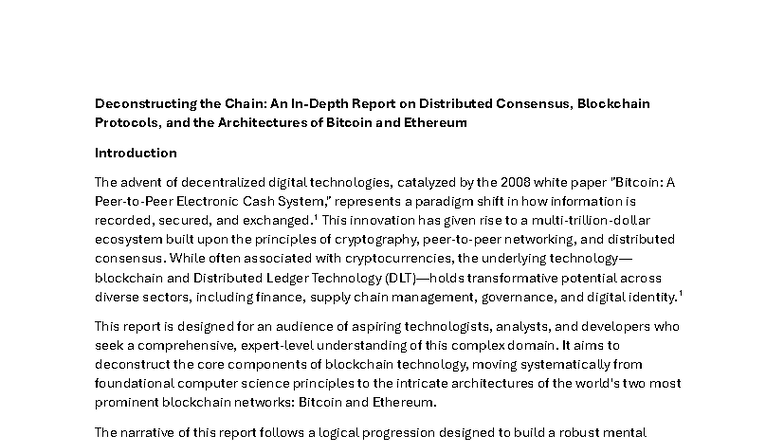 Blockchain CT 2 Notes: Consensus Mechanisms & Architectures of Bitcoin ...