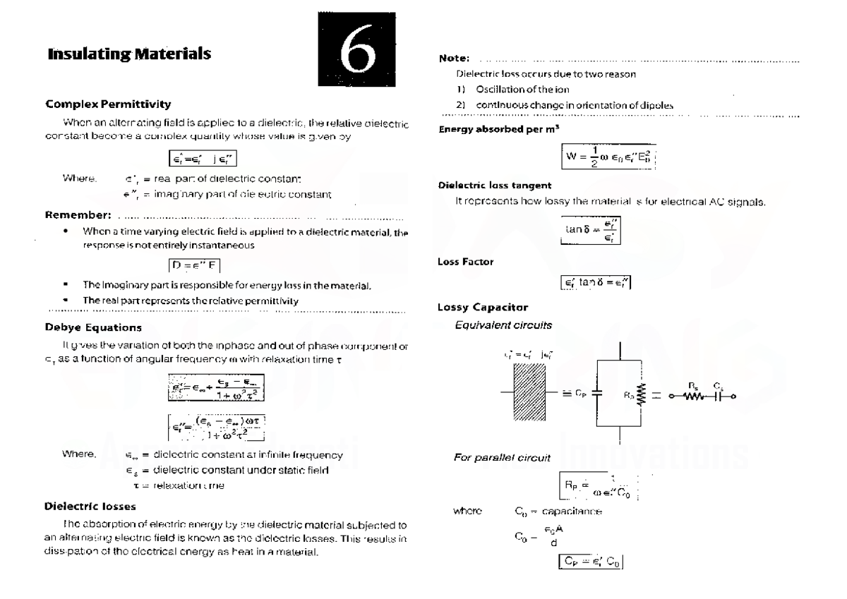 Insulating Materials 6: Understanding Dielectric Loss and Energy ...