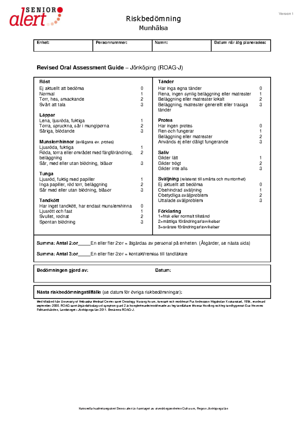 Revised Oral Assessment Guide (ROAG-J) for Oral Health Monitoring - Studocu
