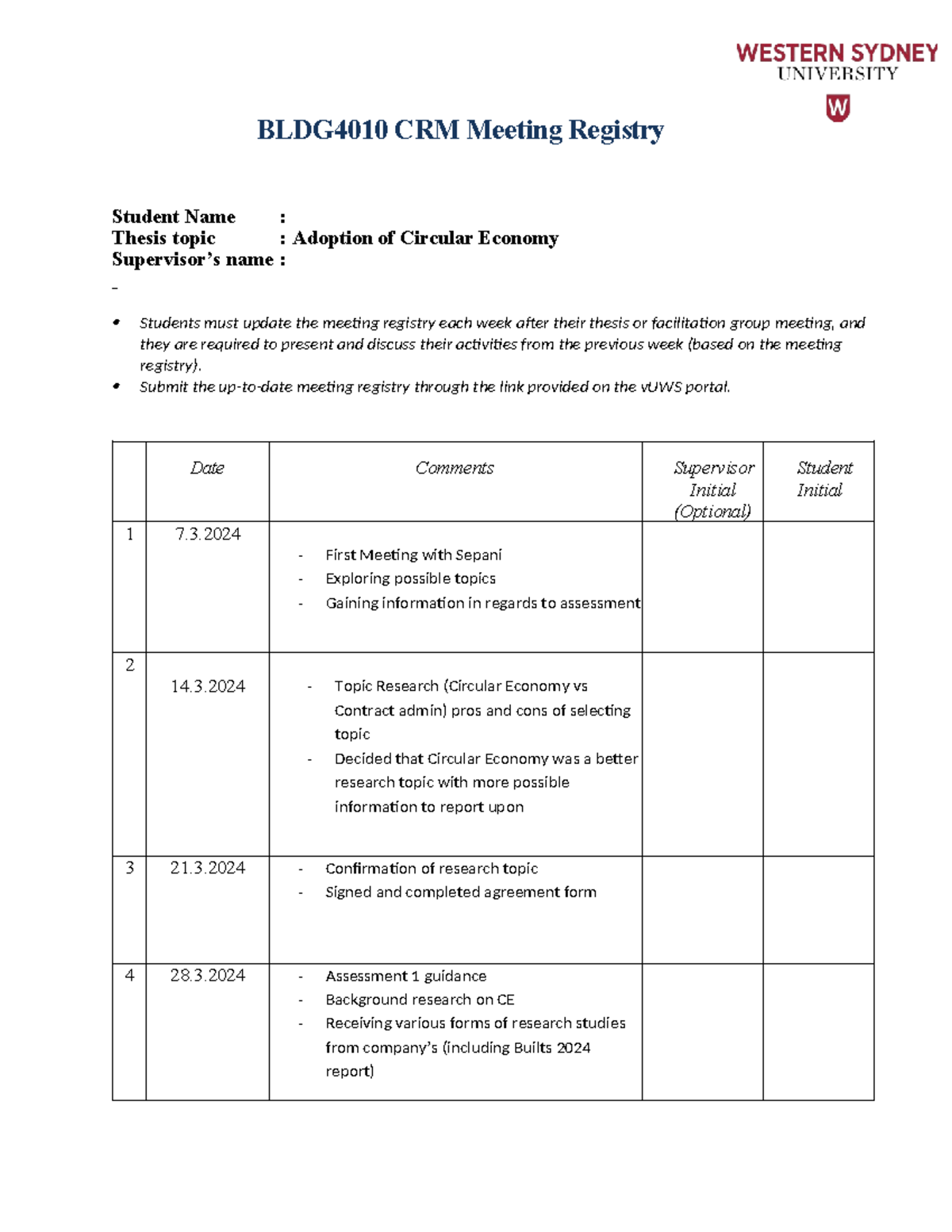 BLDG4010 CRM - Meeting Registry h - BLDG4010 CRM Meeting Registry ...