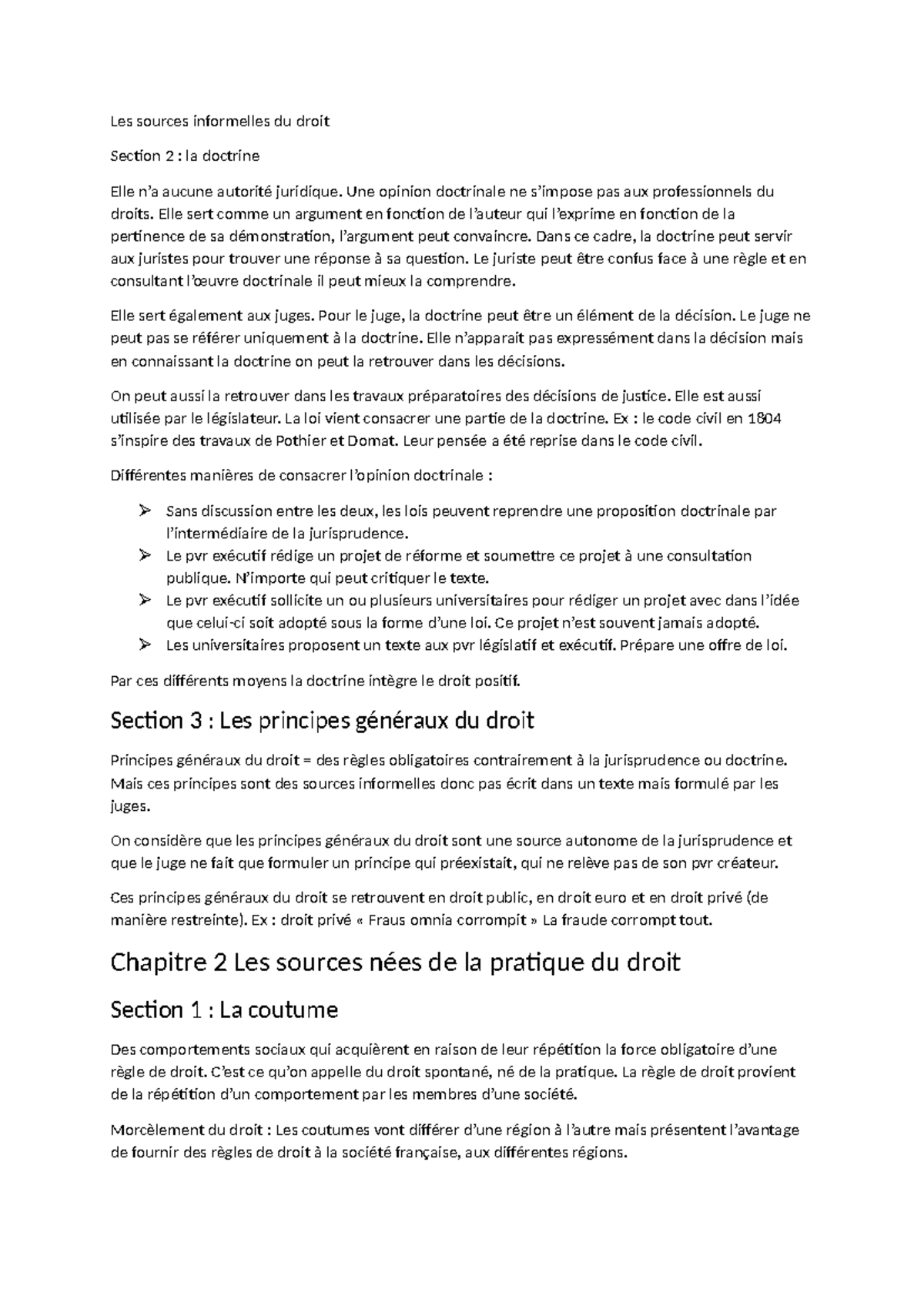 Les sources informelles du droit : Doctrine, Coutume et Soft Law ...