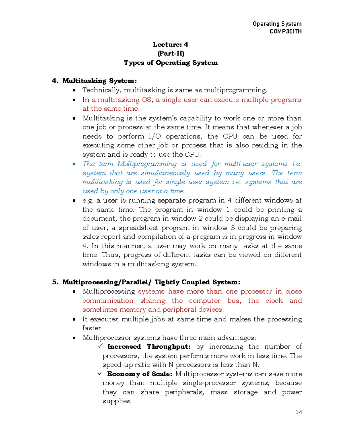 CSE 05: Chapter 2 - Basic Concepts of Operating Systems and Their ...