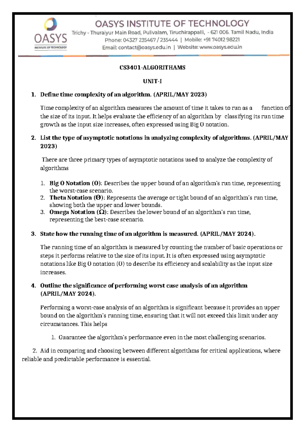 Algorithm Analysis: Time Complexity, Graphs, and Optimization (CS 202 ...