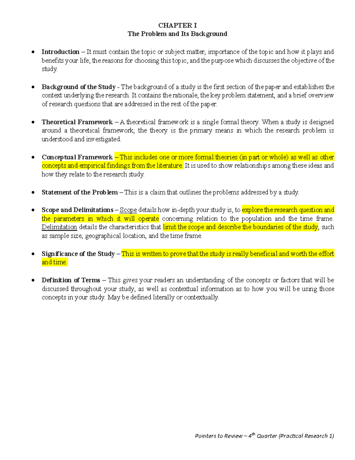 PR1 Final Exam: Comprehensive Study Guide and Review Pointers - Studocu