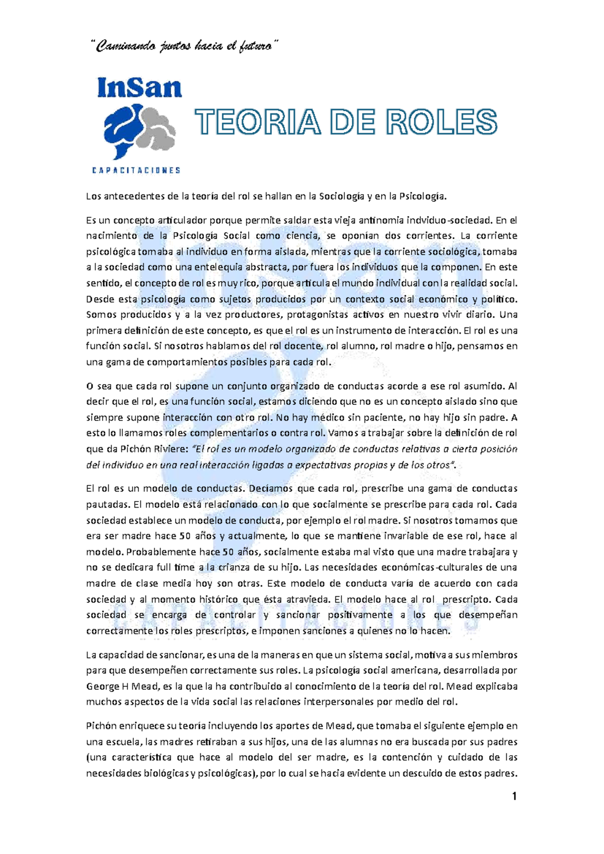 Teoría de Roles en Psicología Social: Análisis y Reflexiones - Studocu