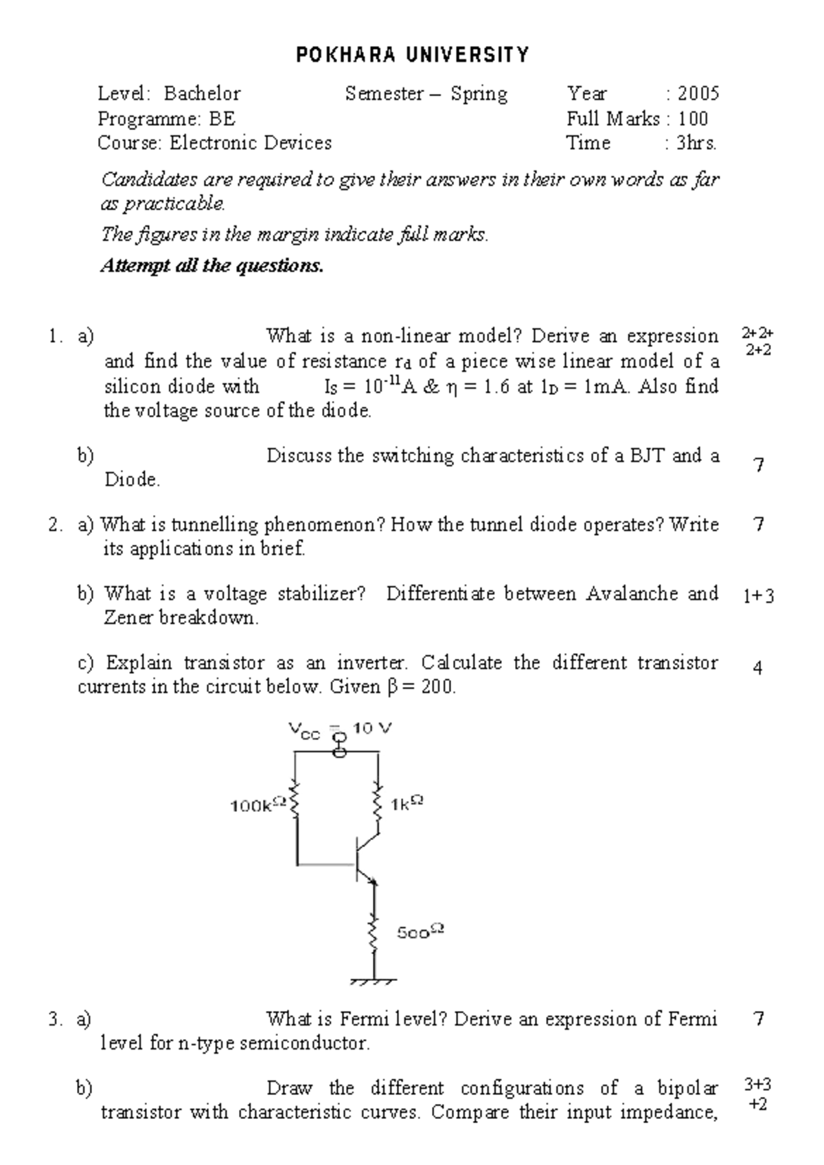 Electronic Devices 2005 Spring - IT Exam Questions and Solutions - Studocu