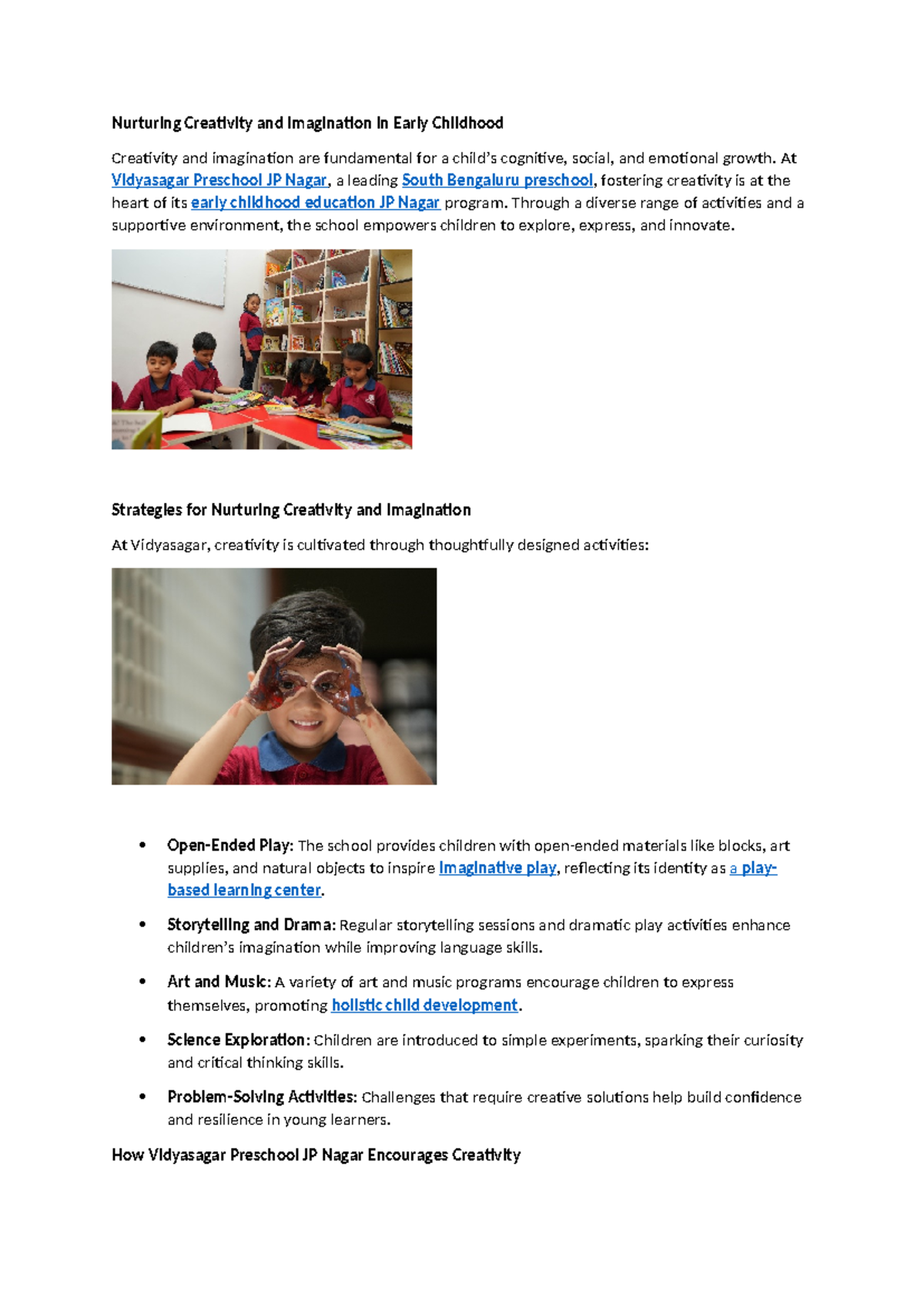 Vspjp - Nurturing Creativity and Imagination in Early Childhood ...