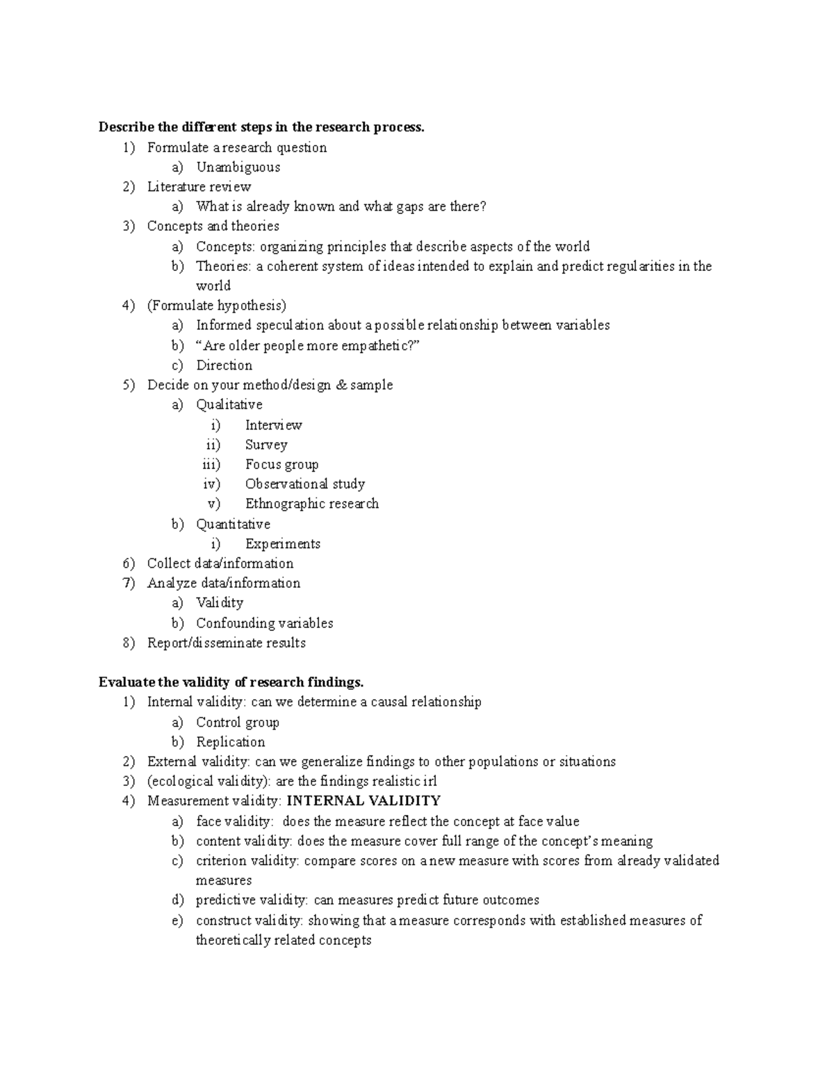 DRI Exam Review: Understanding Research Processes & Validity - Studeersnel