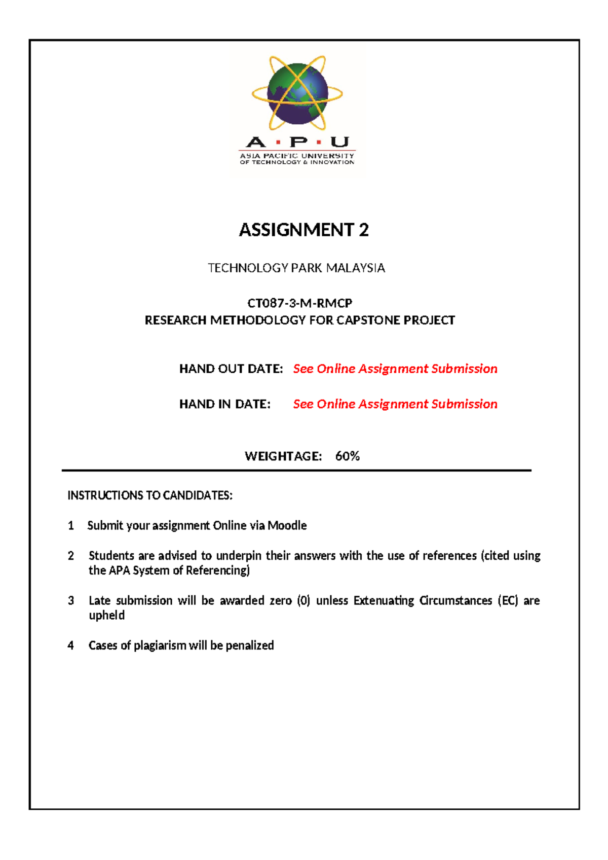 Assignment 2: Project Proposal for Capstone Project - Studocu