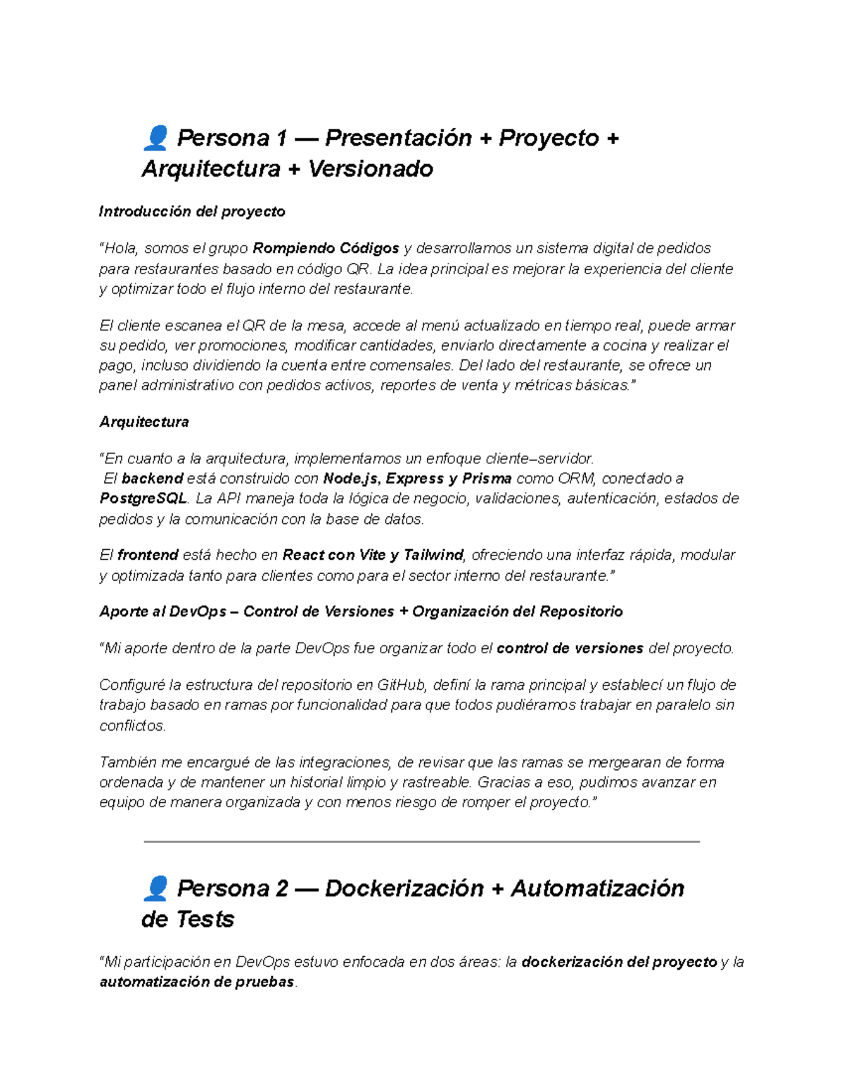 Presentación del Proyecto de Arquitectura y DevOps - Grupo Rompiendo ...