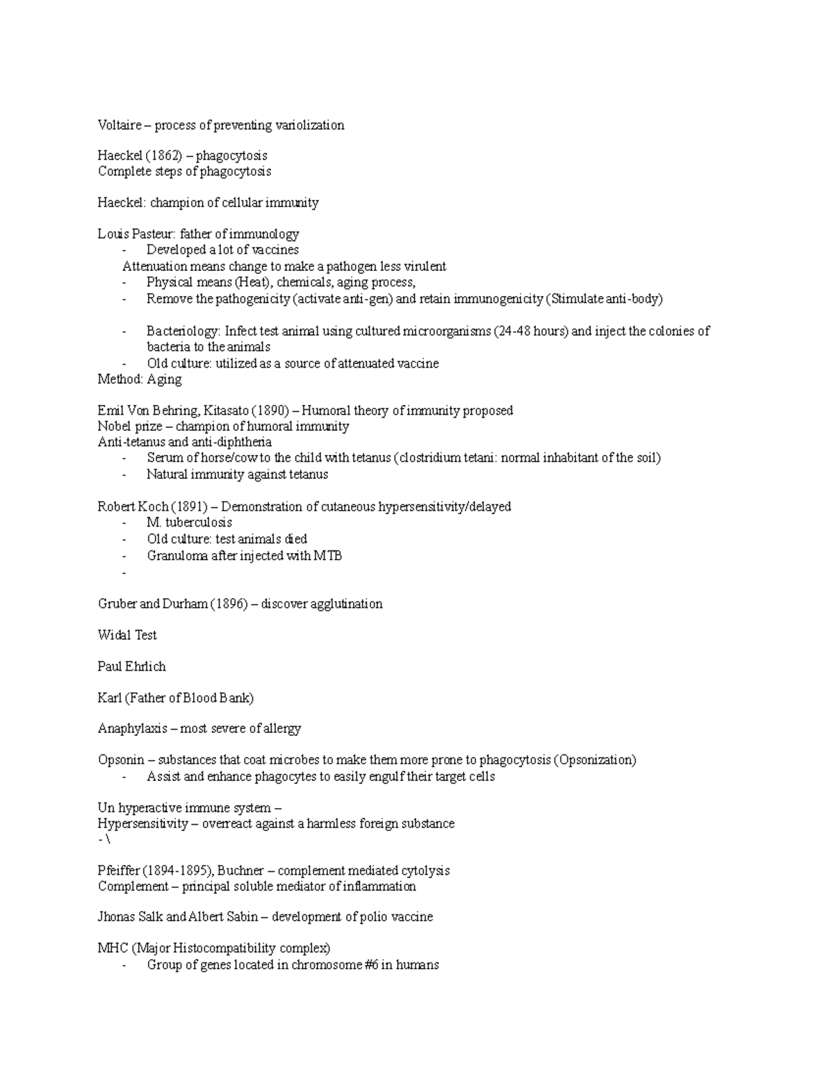 Imse lec 1 notes - summary for week 2 - Voltaire – process of ...