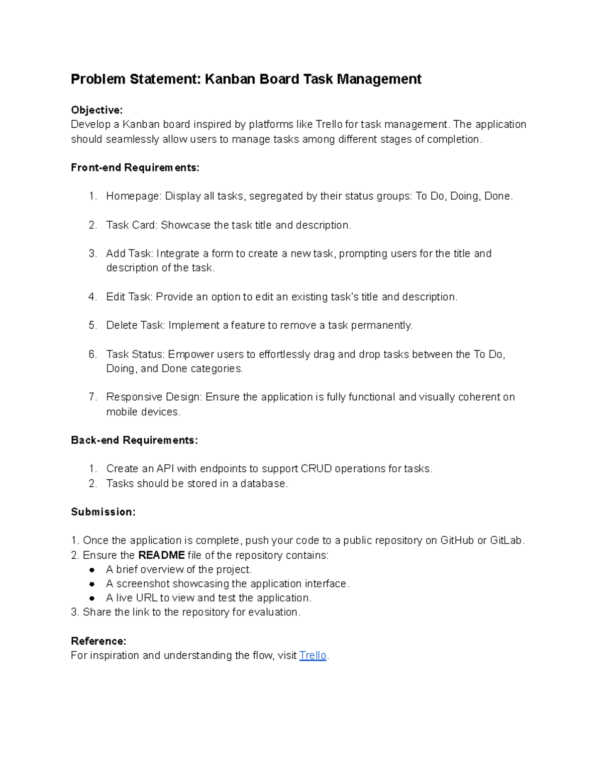 Assignment - Full Stack Developer - Problem Statement: Kanban Board ...
