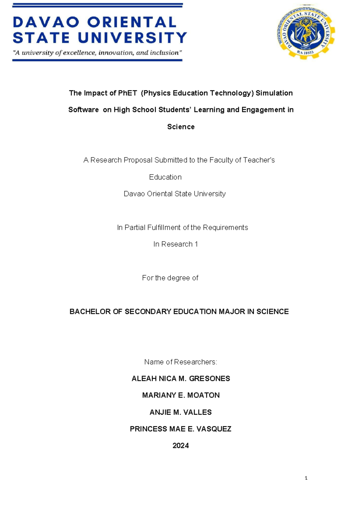 The Impact of PhET Simulations on High School Science Learning (BSED ...