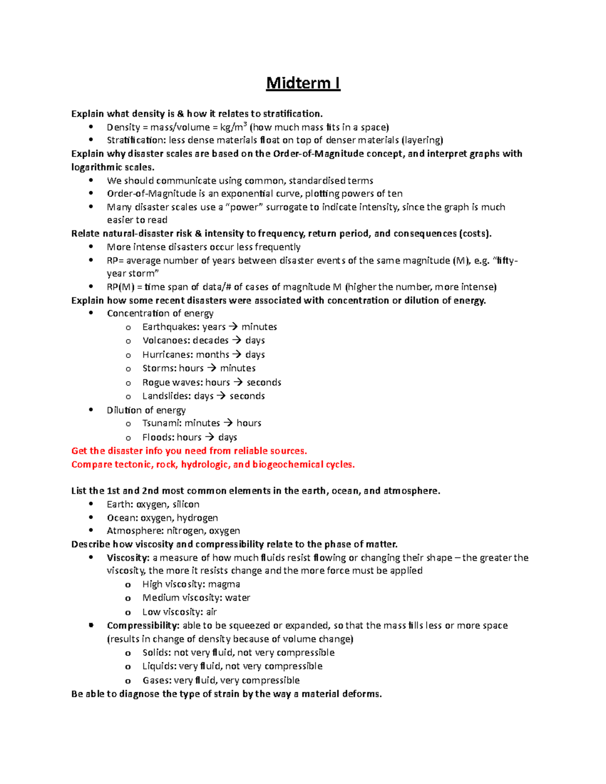EOSC 110 Midterm I - Comprehensive Lecture Notes (Ch. 1-10) - Studocu