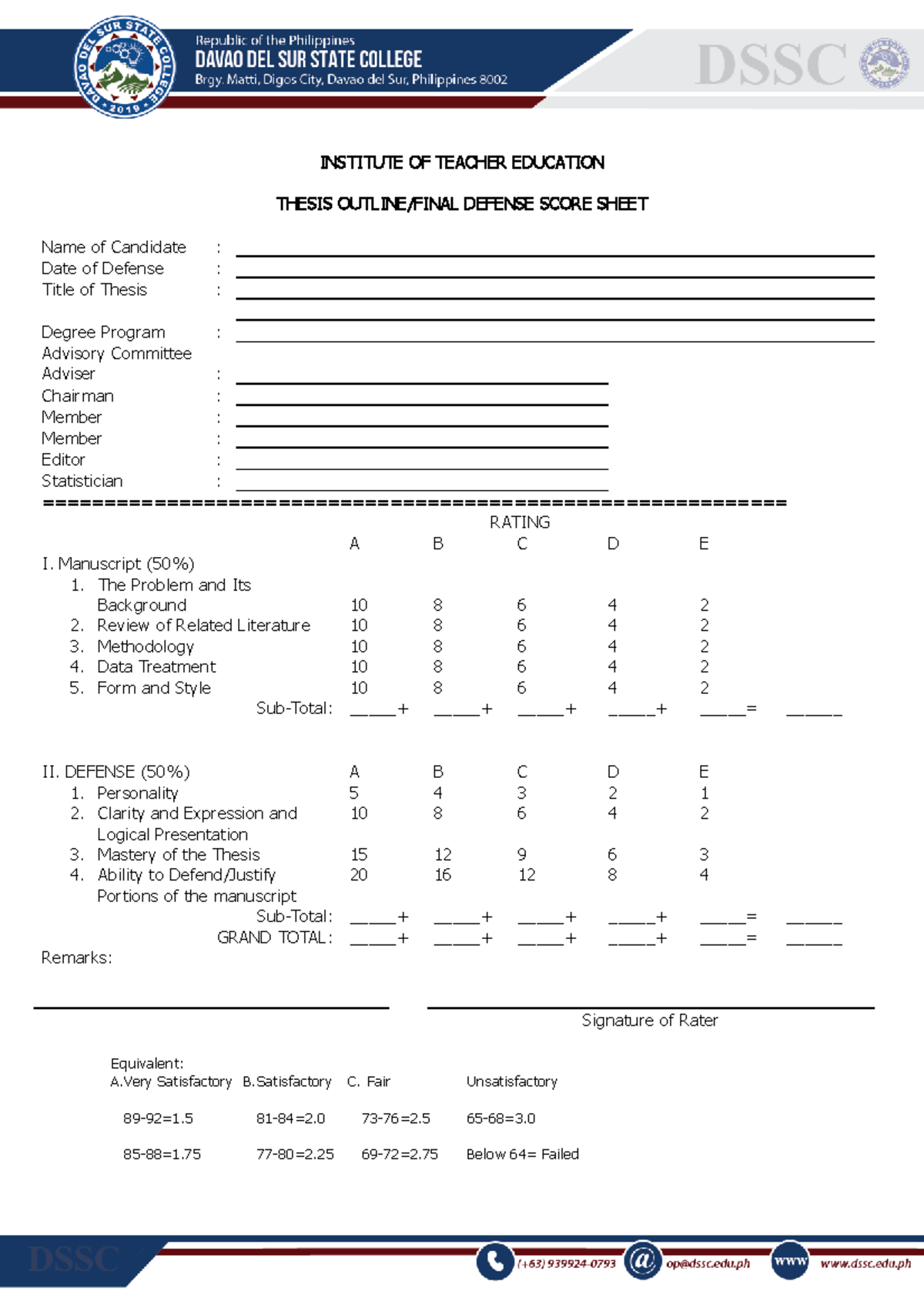 Score- Sheet-1 - For research - INSTITUTE OF TEACHER EDUCATION THESIS ...