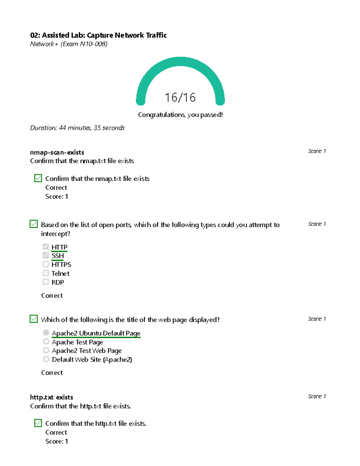Network+ Exam N10-008 Lab Instructions and Results Summary - Studocu