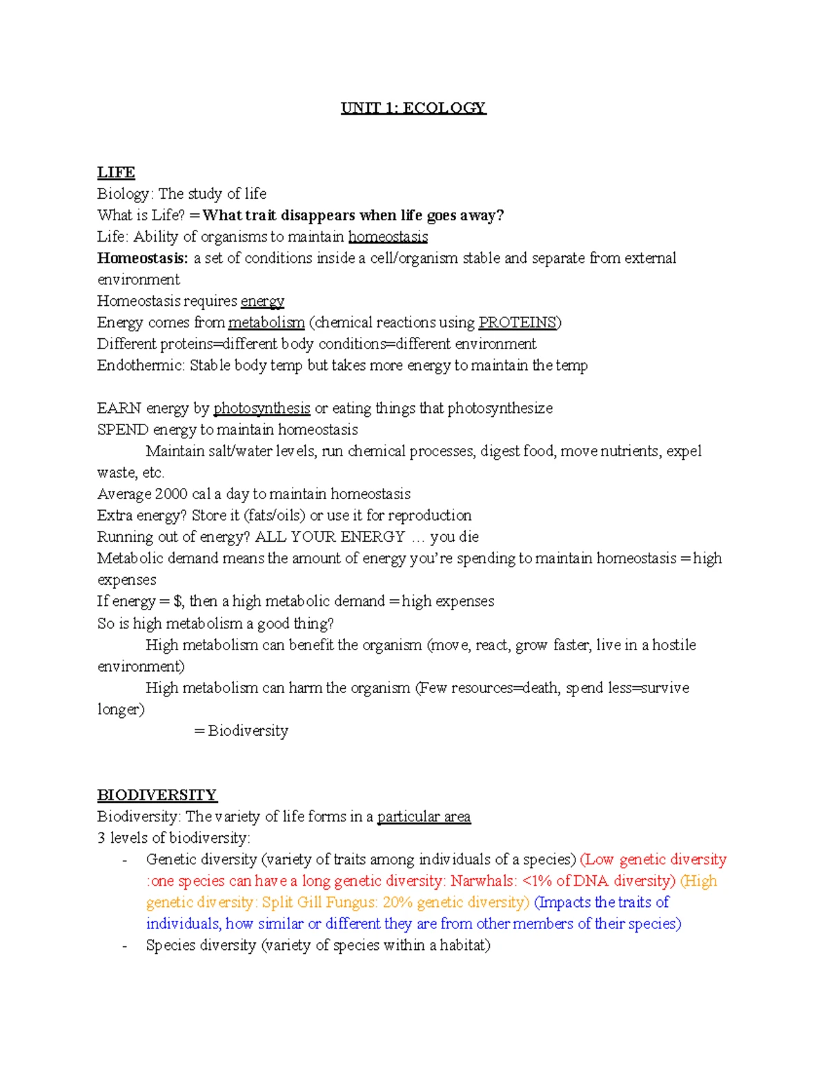 Biodiversity Notes - Biodiversity Classification: Systematics: the ...