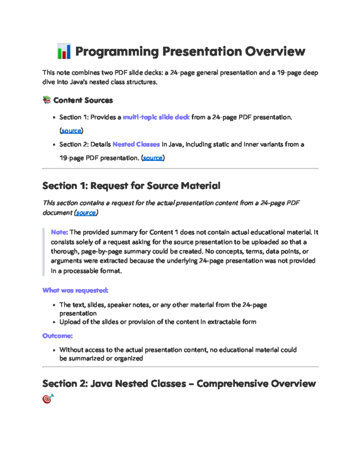 Java Nested Class Presentation Overview (CS101) - Studocu