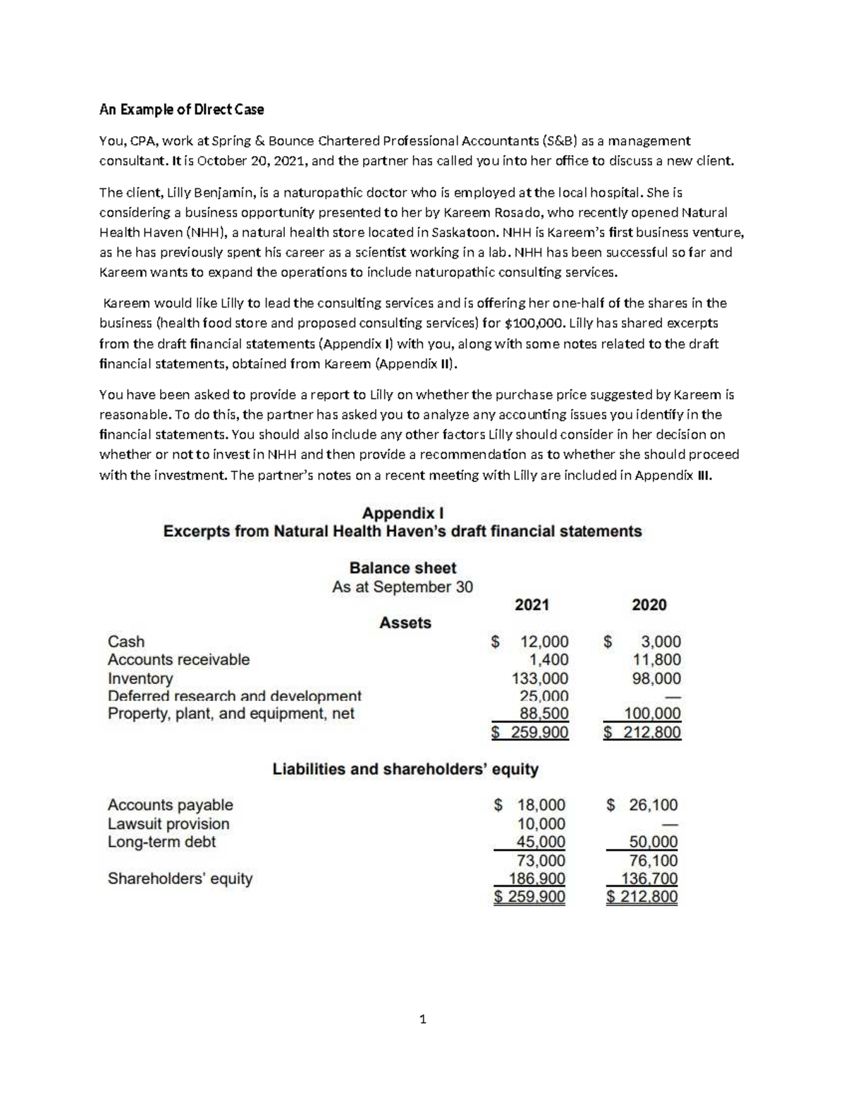 Direct Case Analysis: Investment Evaluation for NHH, CPA - Studocu