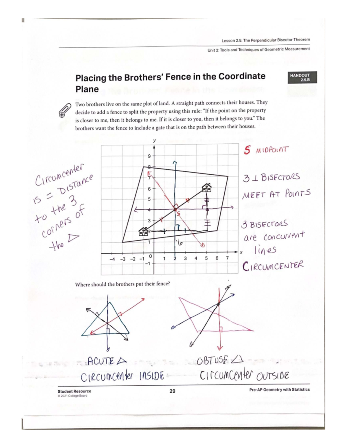 Unit 2 Lesson 5: The Perpendicular Bisector Theorem Notes - Studocu