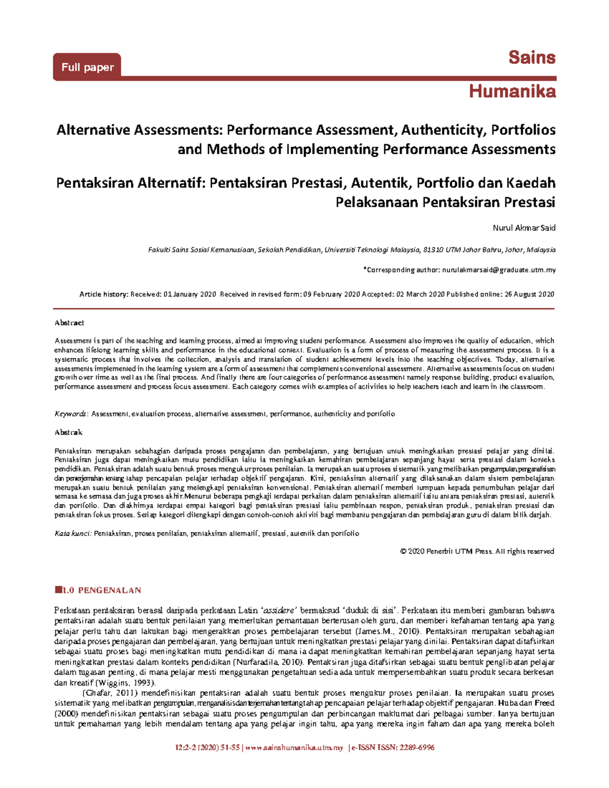 Alternative Assessments: Performance Evaluation and Implementation ...