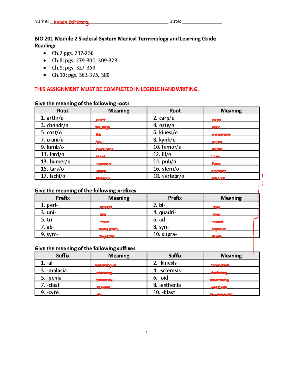 BIO+201+Module+2+Learning+Guide-Skeletal+System - BIO 201 Module 2 ...