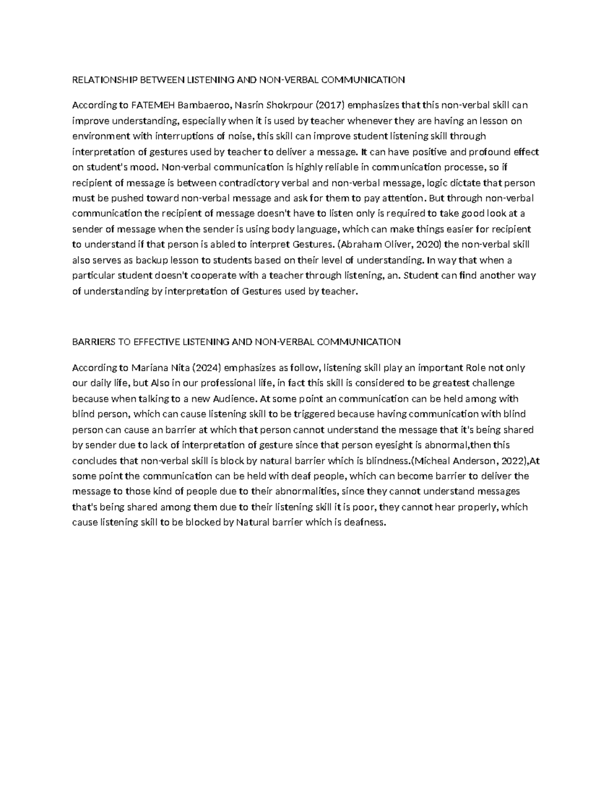Listening and Communication: Barriers and Skills Analysis (BE-WPS ...