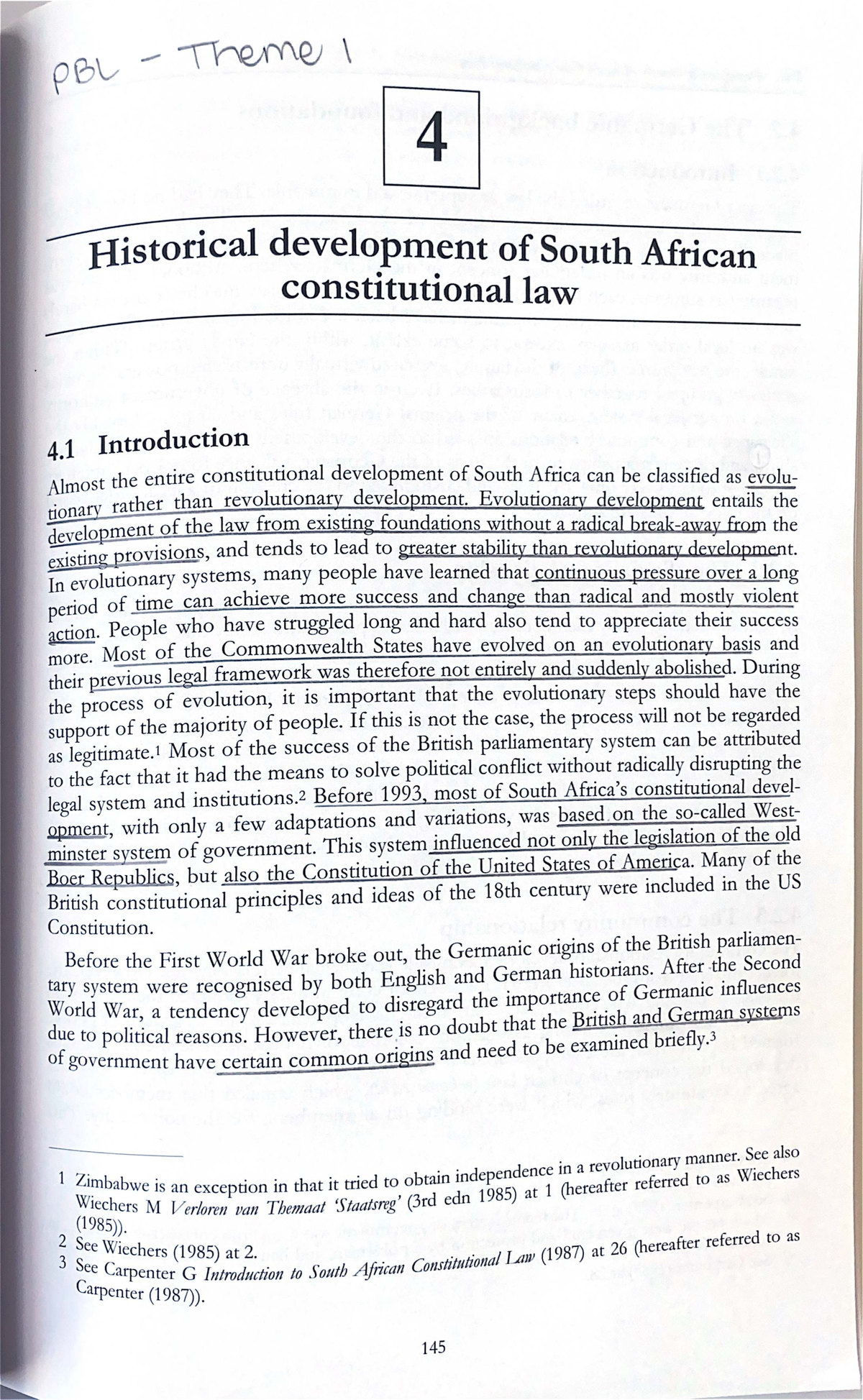PBL 4: Historical Development of South African Constitutional Law - Studocu