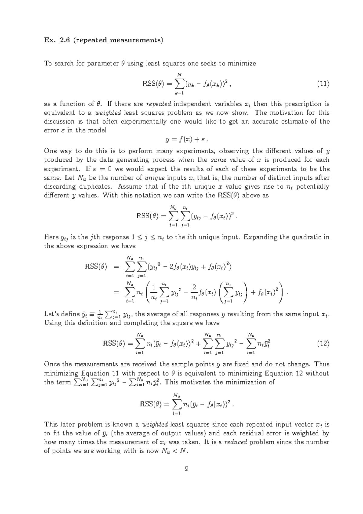 Introductory Stats 2.6: Weighted Least Squares & RSS Minimization - Studocu