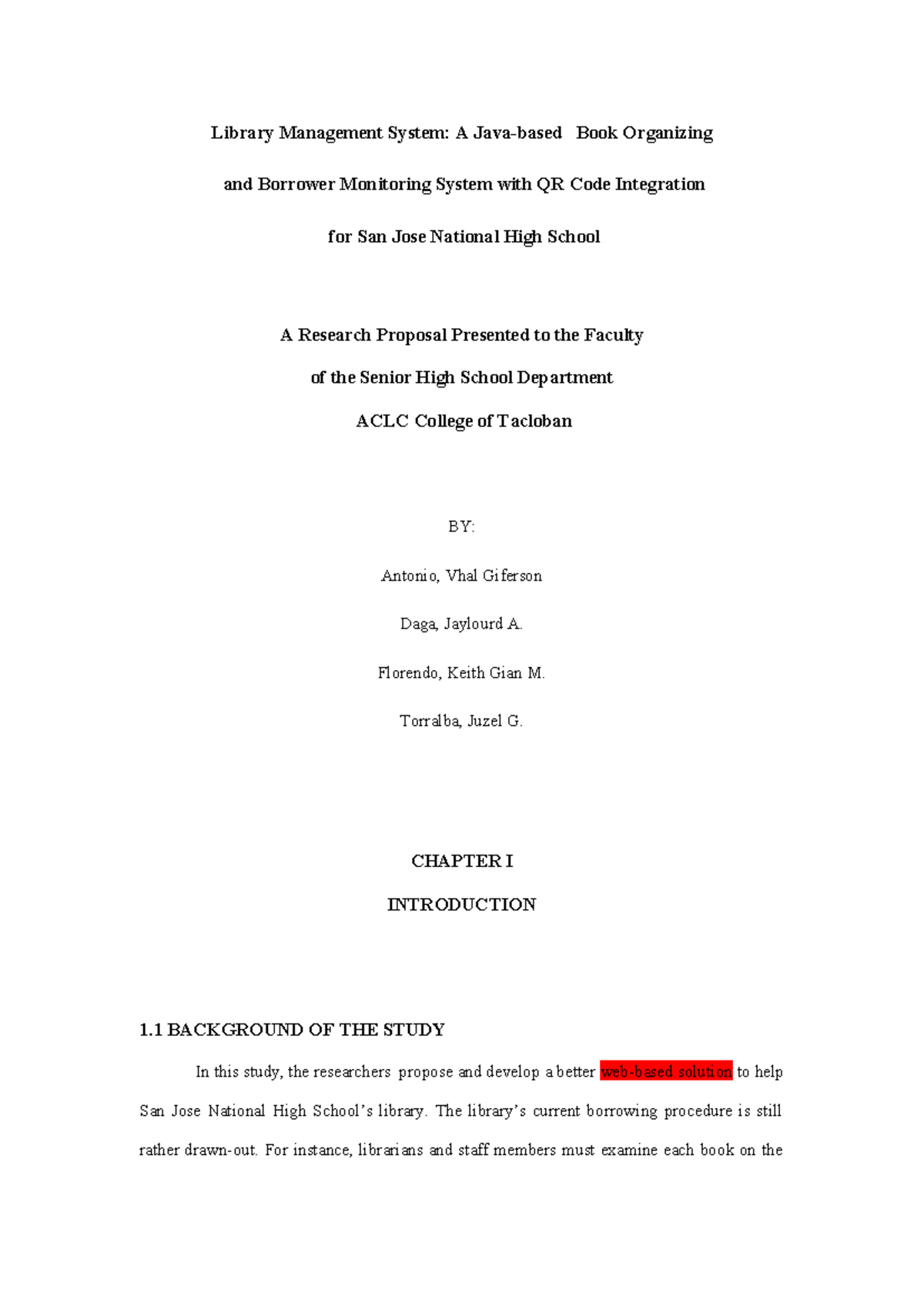 Capstone Project: Java-based Library Management System at San Jose HS ...
