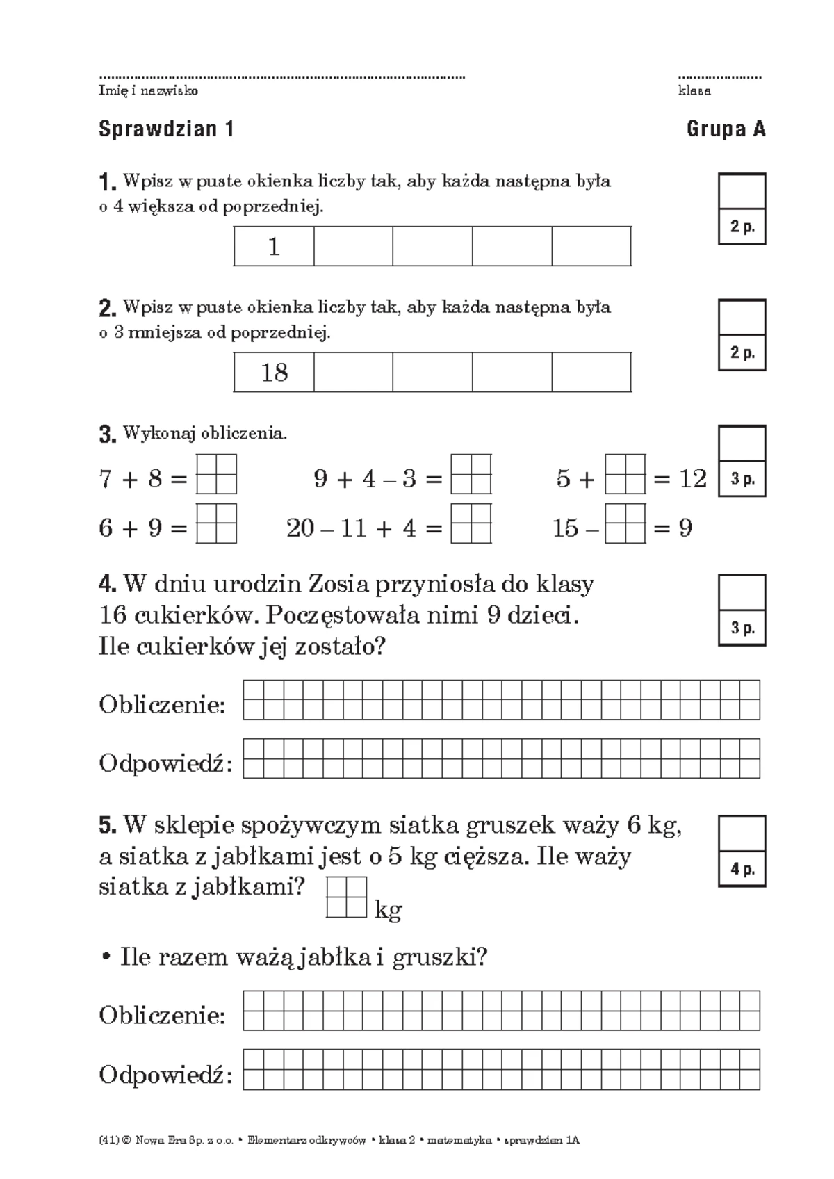 Sprawdzian Z Drugiego Półrocza Kl 5 Matematyka www.studocu.com