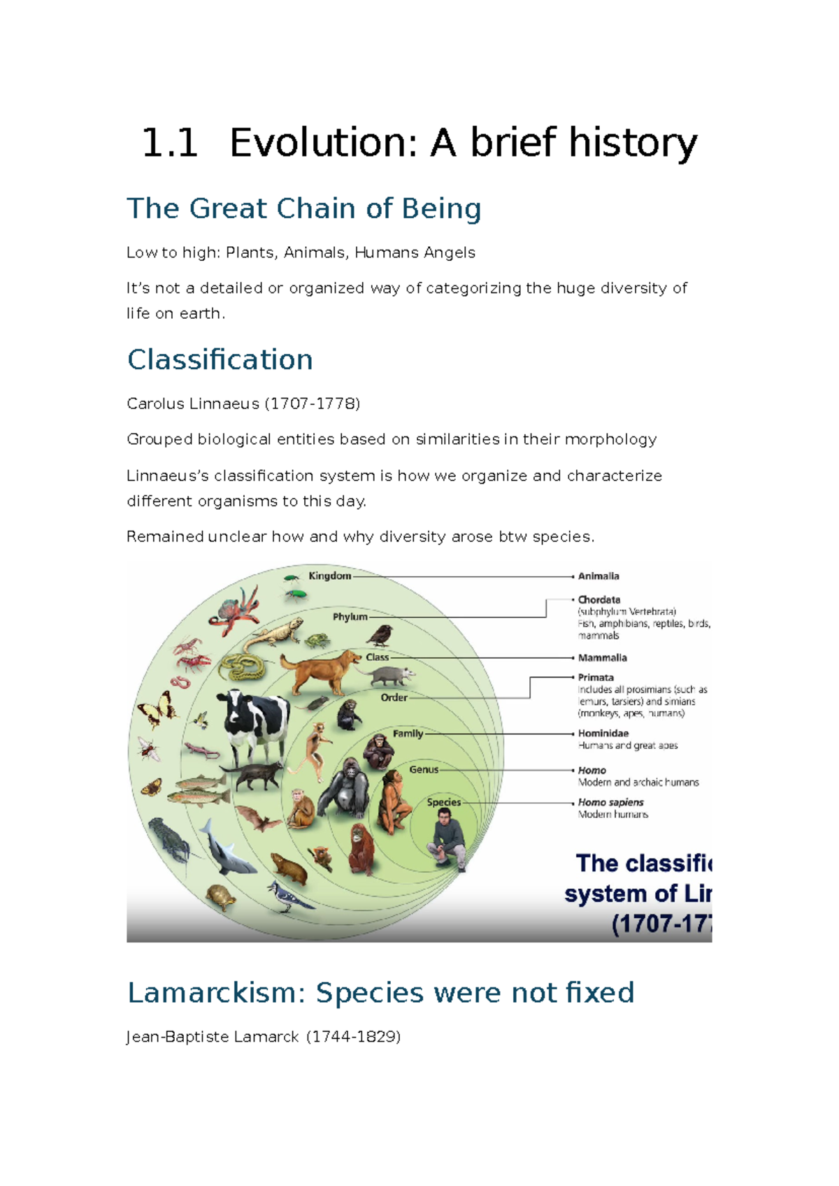 1.1 Evolution: A Brief History of Life's Diversity and Change - Studocu
