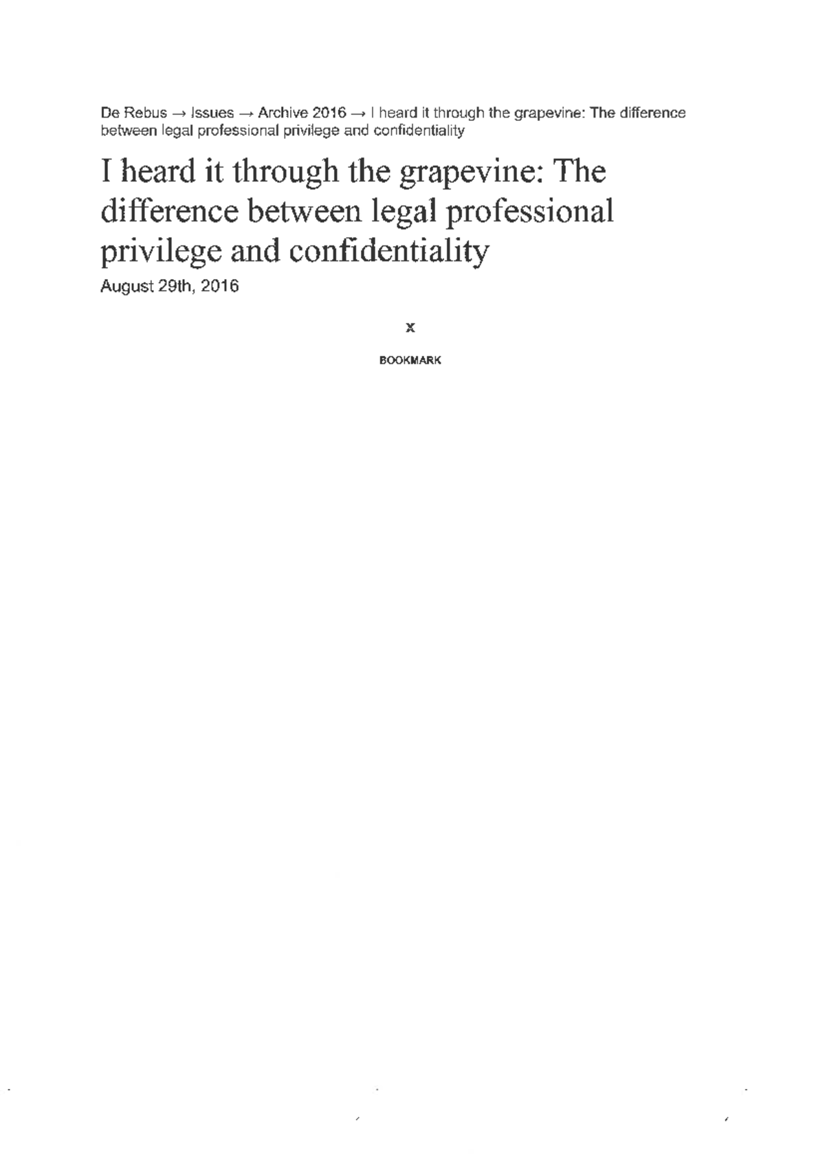 Legal Professional Privilege vs Confidentiality: Key Insights (DR 2016 ...
