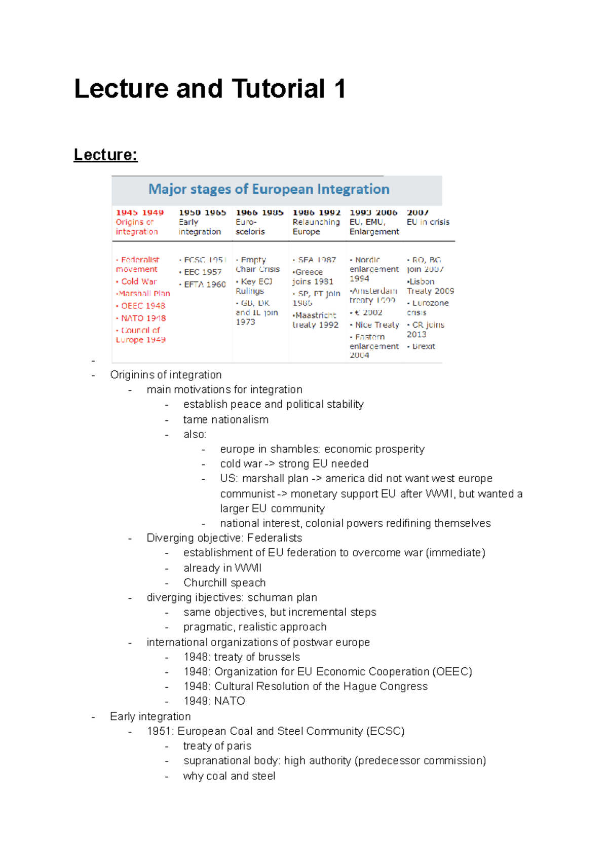 PPG II - Lecture & Tutorial 1: Origins and Motivations of EU ...