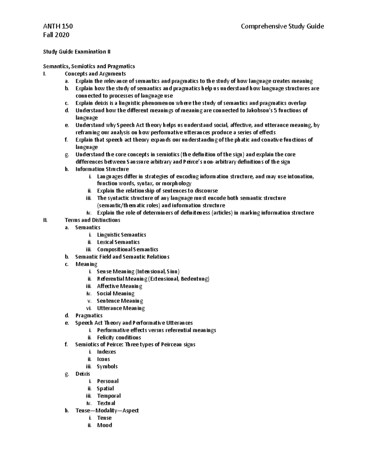 Anth 150 Fall 2020 comprehensive study guide: sociolinguistics and ...