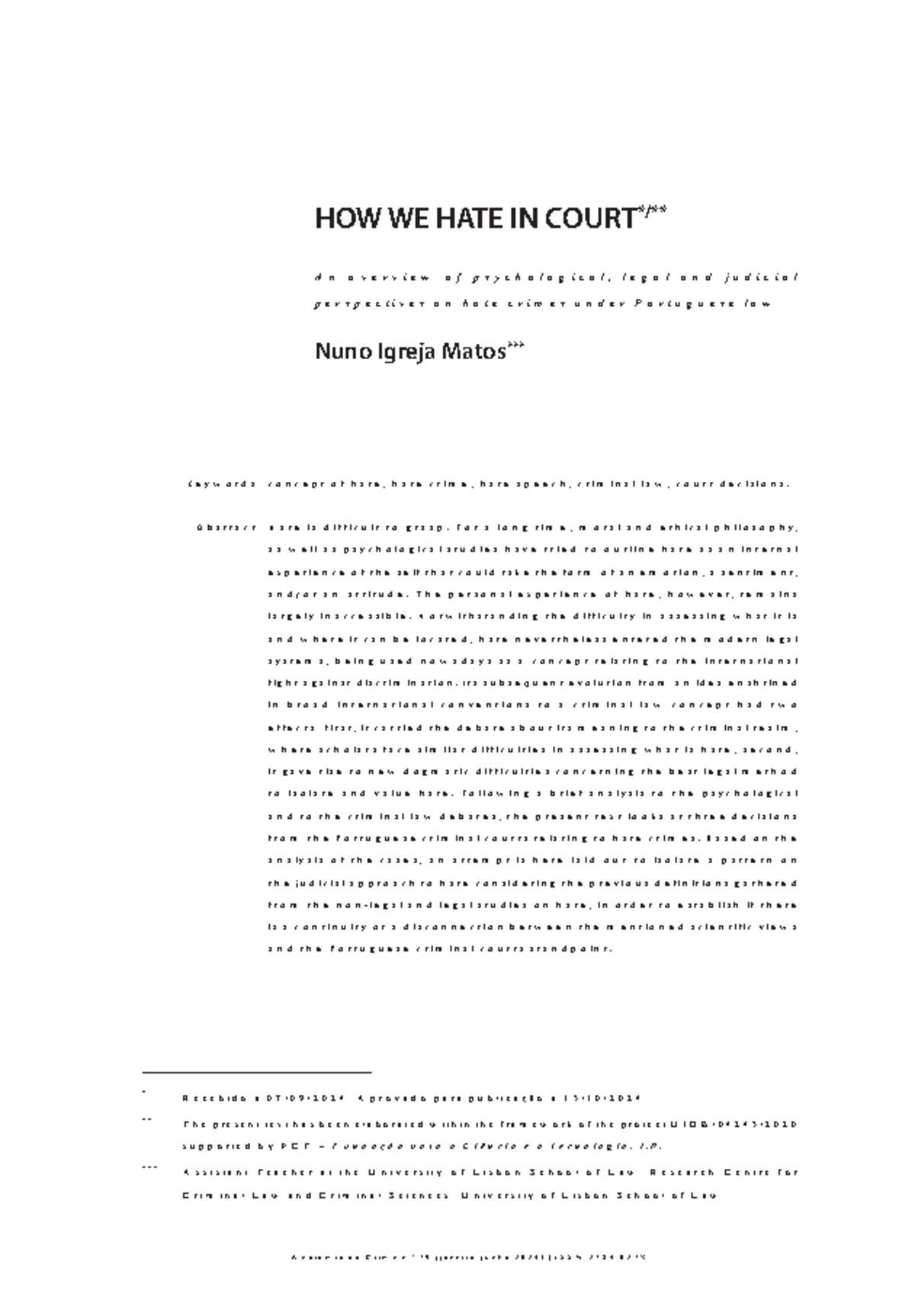 An Overview of Hate Crimes: Psychological and Legal Perspectives in ...