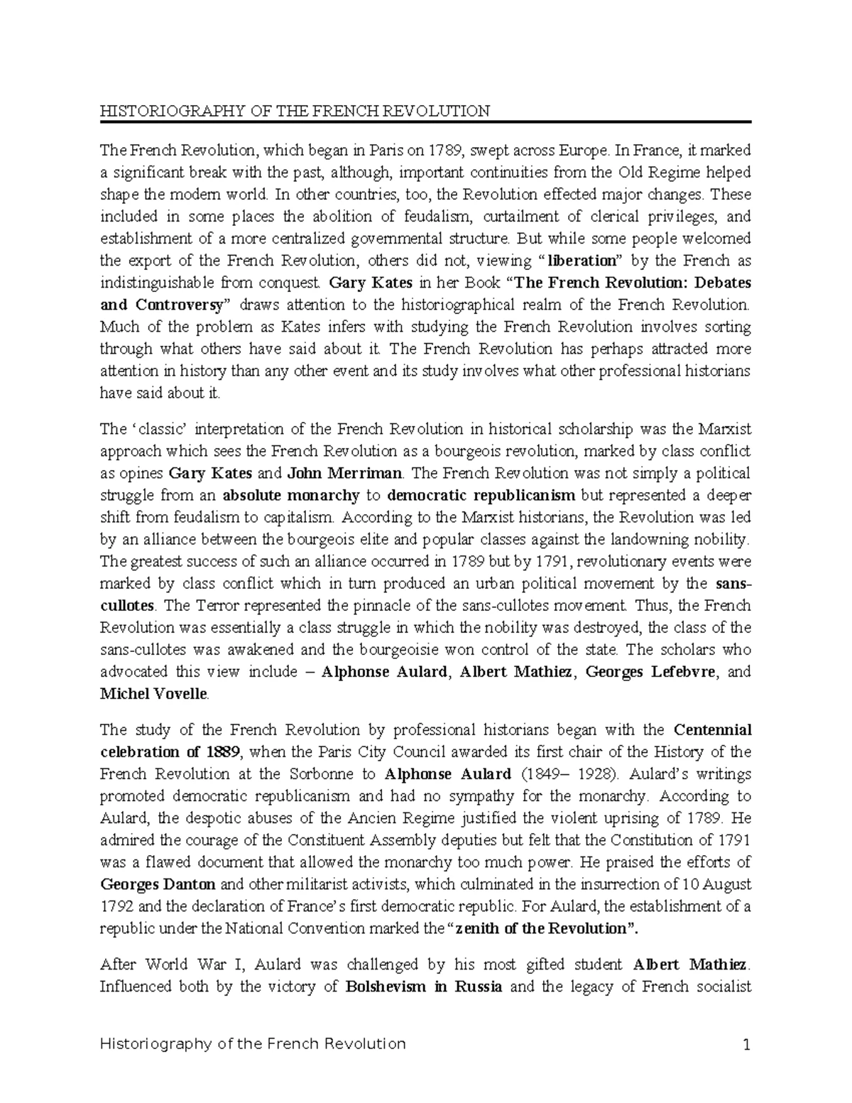 Rural and Urban Poor in French Revolution - Analyse the role of the ...