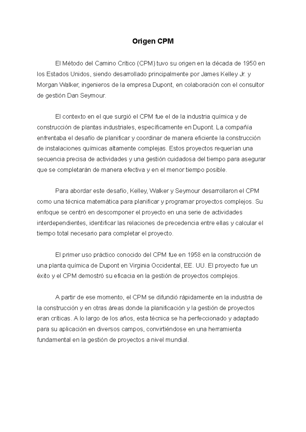 Origen y Desarrollo de CPM y PERT: Técnicas de Gestión de Proyectos - Document Preview
