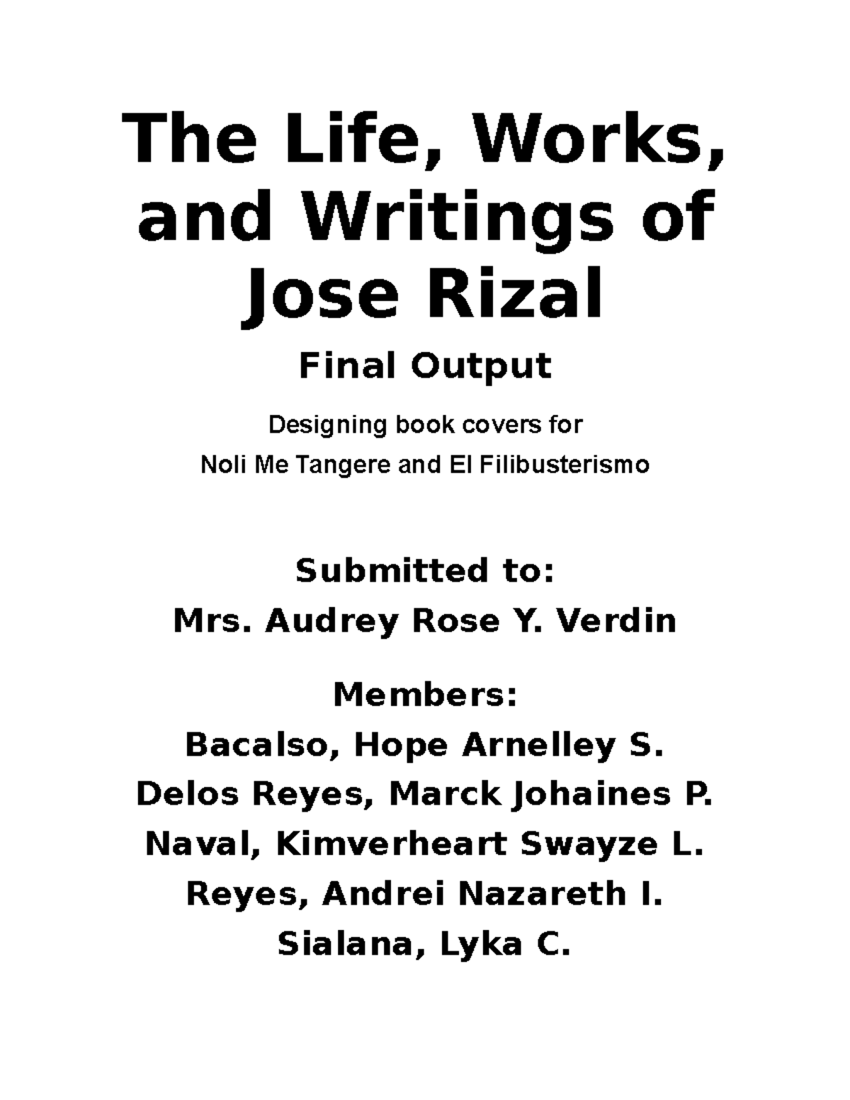 Jose Rizal's El Filibusterismo Book Cover Design Explanation - Studocu