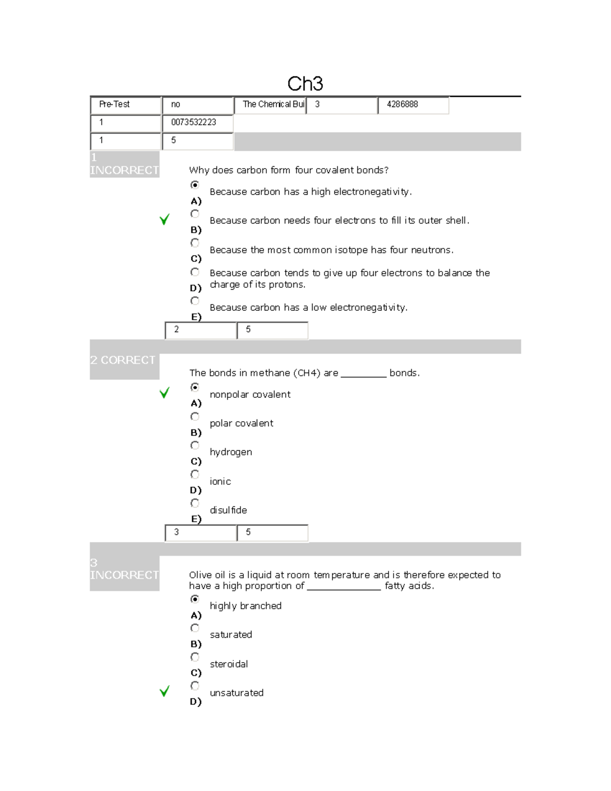 Bio 4286889 Test Ch3 - Summary of Key Concepts and Questions - Studocu
