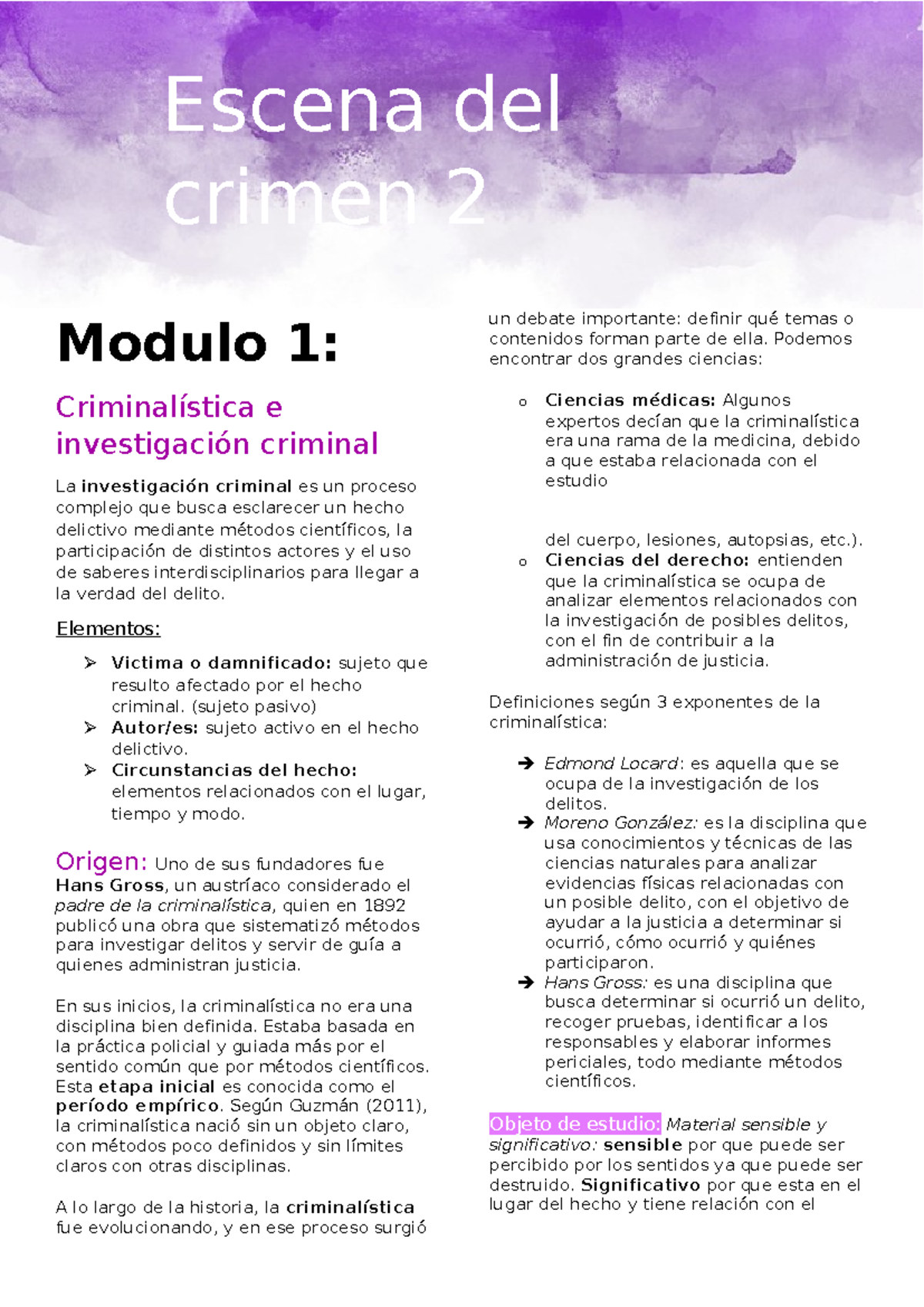 Escena del Crimen II: Módulos 1 y 2 de Criminalística y Investigación ...