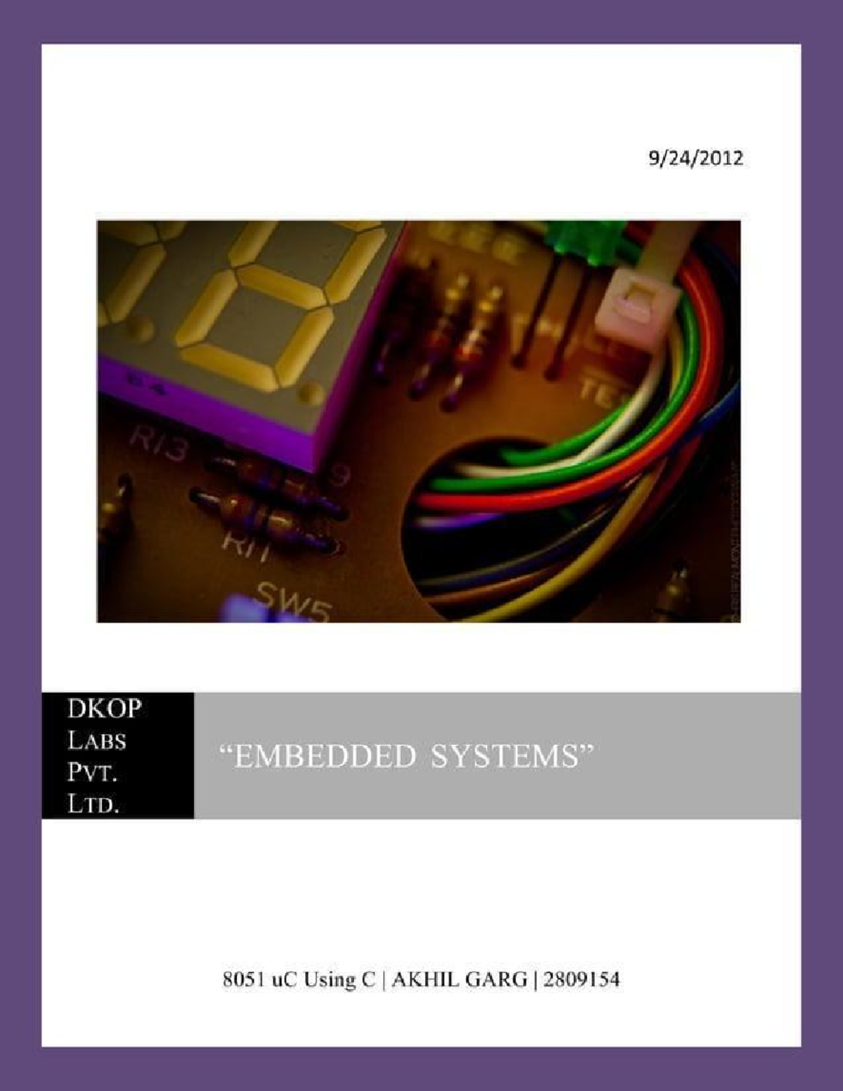B.Tech ECE Summer Training Report on 8051 Microcontroller in C - Studocu
