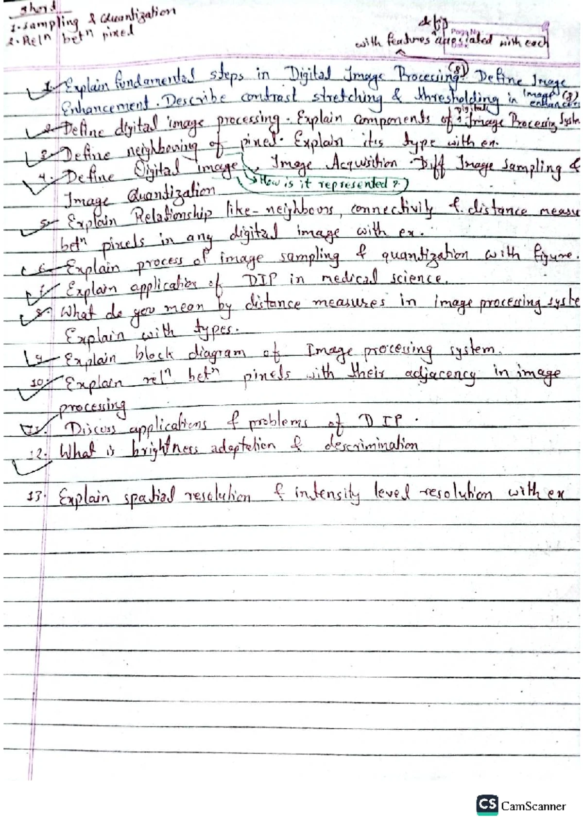 DIG 101 - Final Exam Syllabus: Digital Image Processing Concepts - Studocu