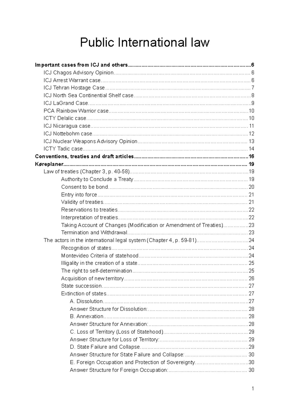 Public International Law - Key Cases, Treaties, and Jurisdiction ...