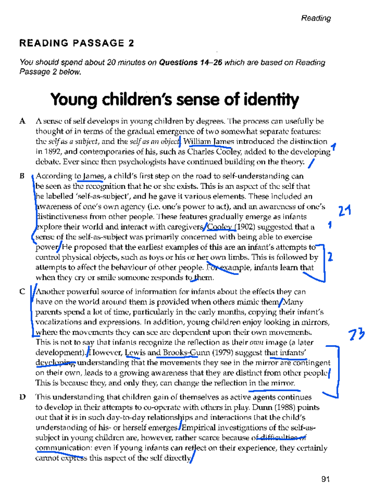 Young Children's Sense of Identity: Insights from READING PASSAGE 2 ...