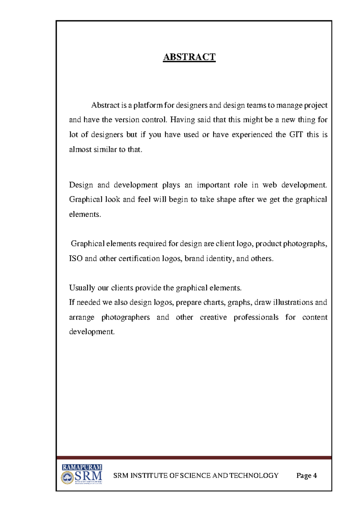 Seminar report Abul - SUMMARY - ABSTRACT Abstract is a platform for ...