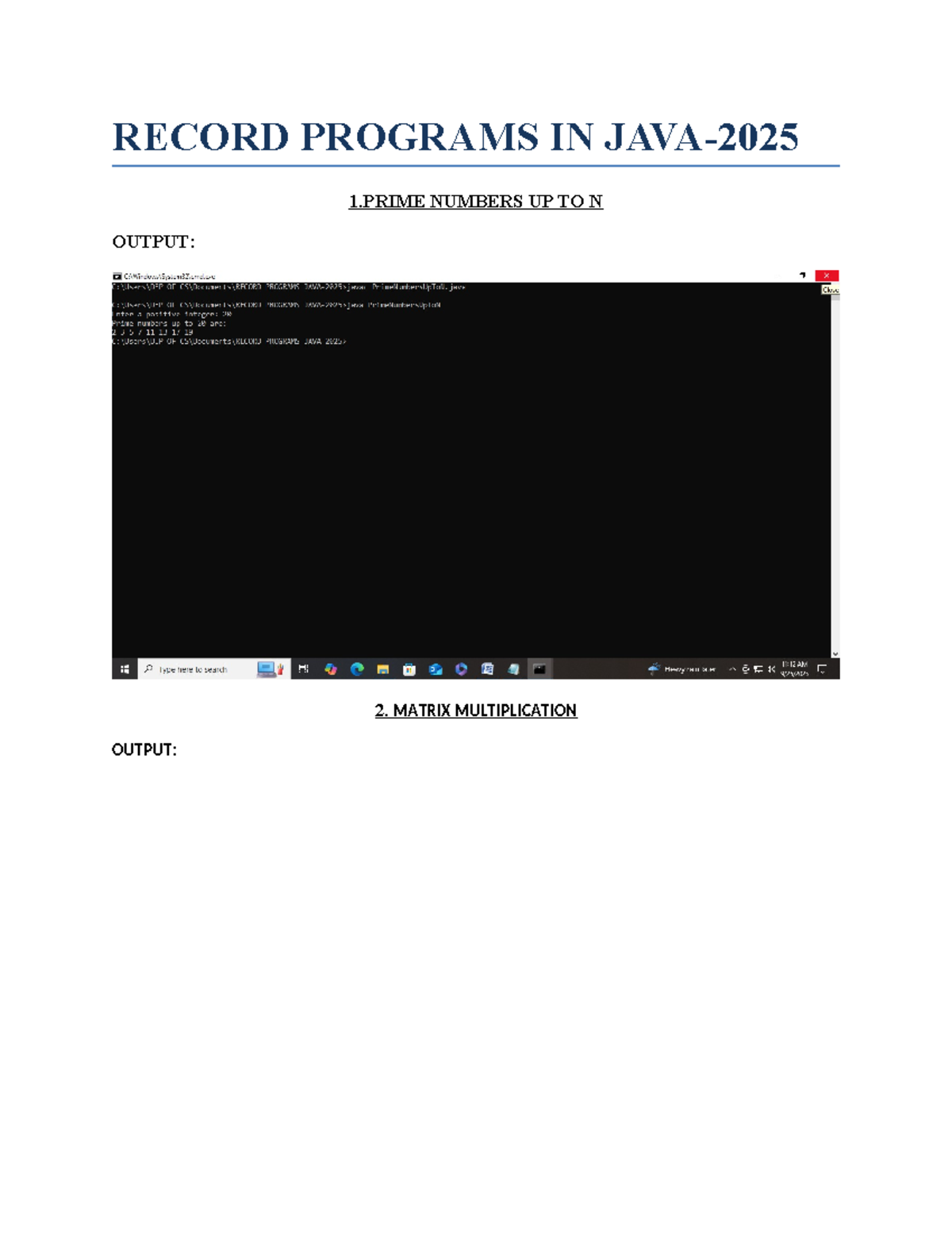 Record Programs IN JAVA - Computer Applications - RECORD PROGRAMS IN ...